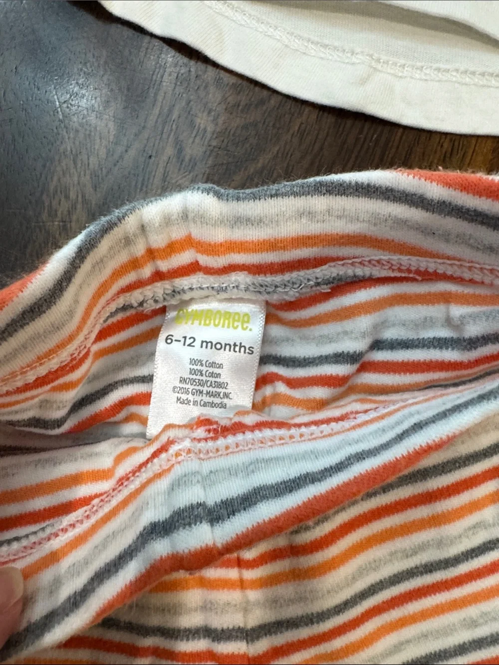 Gymboree Cream Top with Orange Pumpkin & Striped Leggings Set
